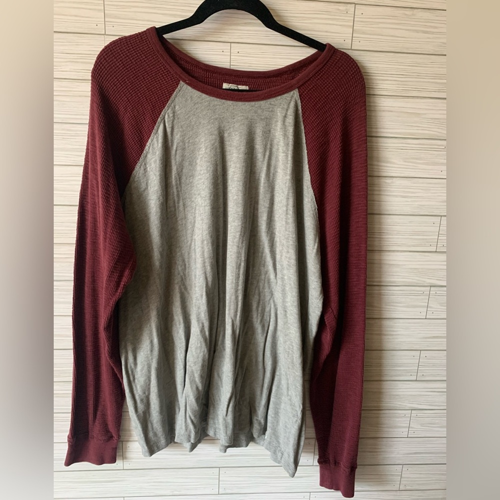 Lucky brand vintage style long sleeve baseball style Henley shirt